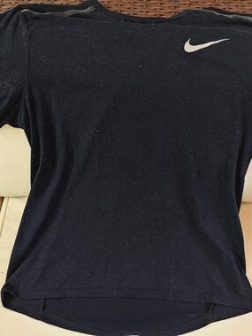 Nike Black Dri-FIT Short Sleeve Tee with White Swoosh